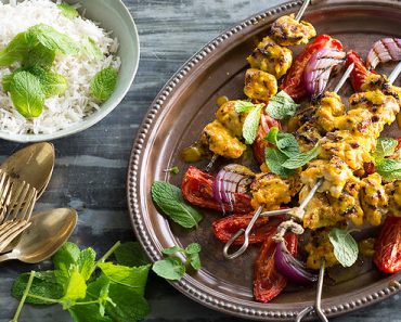 Chicken, lemon and saffron kebabs Chicken, lemon and saffron kebabs