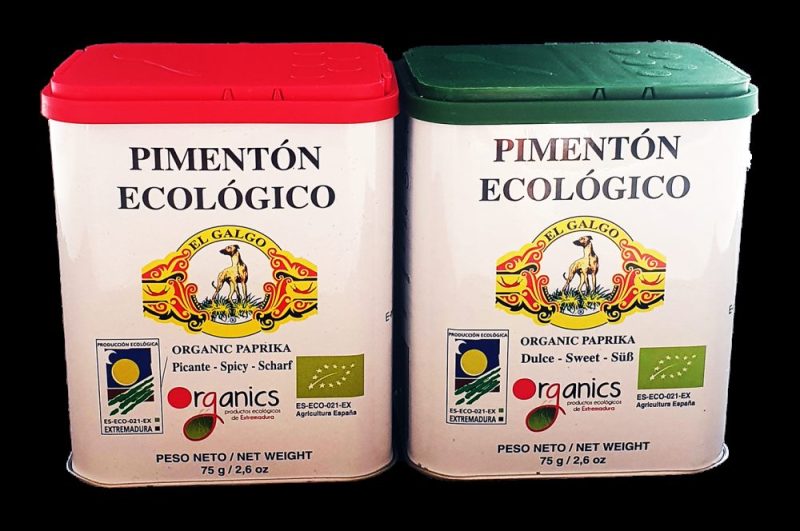 Organic Spanish Hot & Sweet Paprika 75g tins.