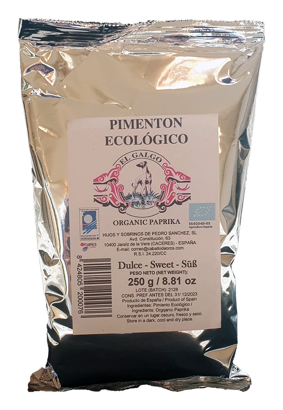Organic Spanish Sweet Paprika in a Catering 250g bag.
