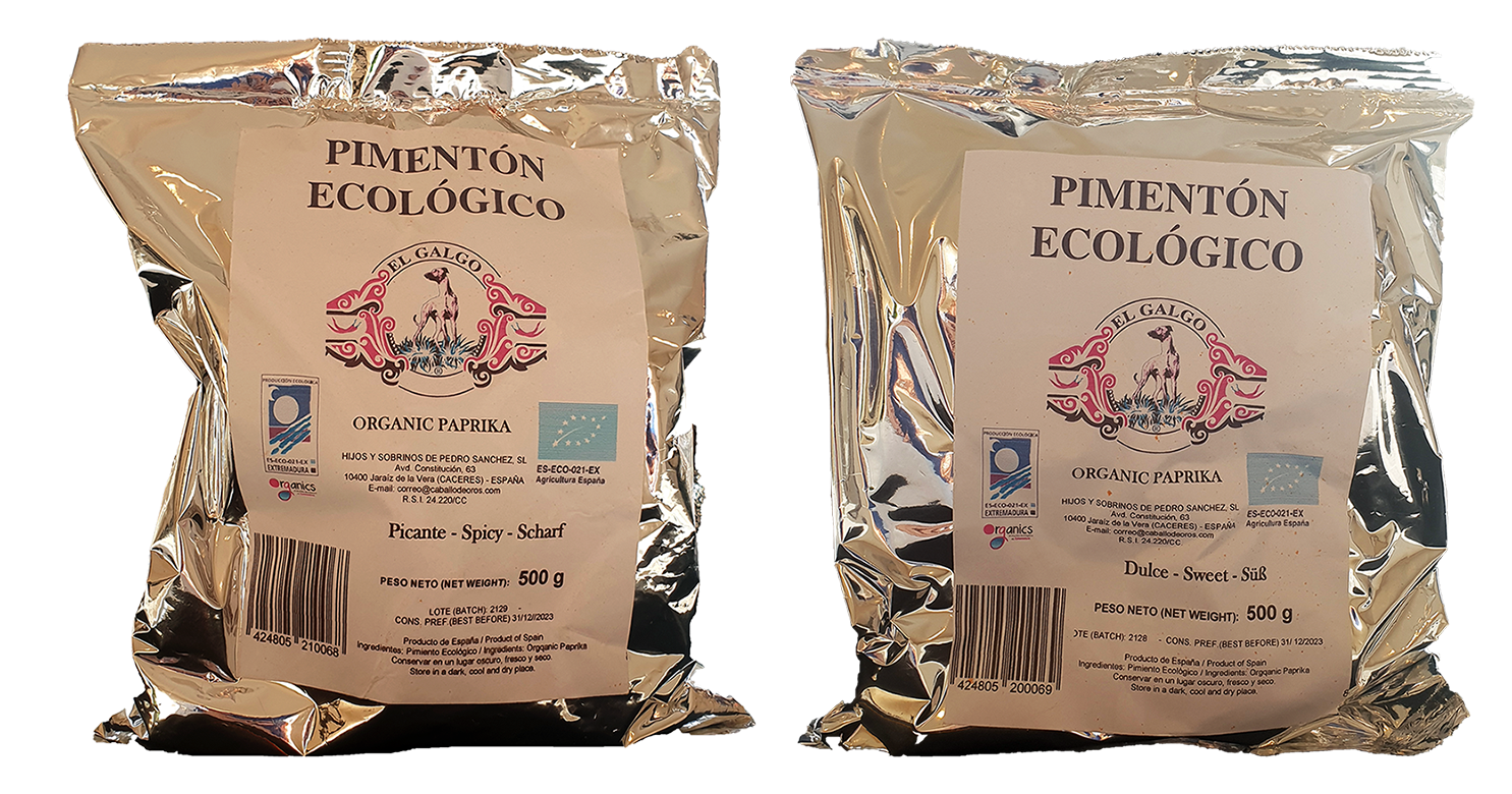 Organic Spanish Hot & Sweet Paprika In 500g Catering Bags.